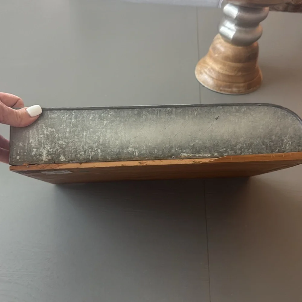 Rustic Wooden and Metal Tray